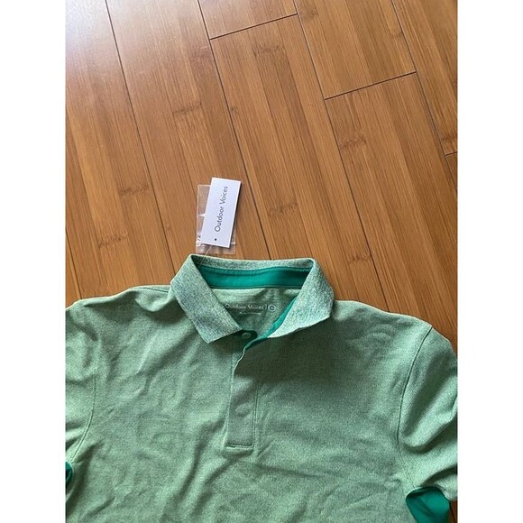 Outdoor Voices Shirt Mens Small Green Polo Golf Casual Work Stretch Active NWT - Picture 3 of 4